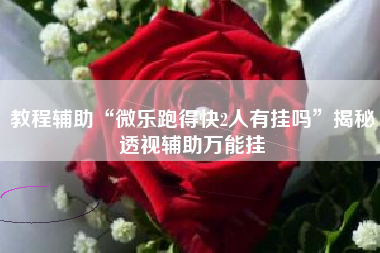 教程辅助“微乐跑得快2人有挂吗”揭秘透视辅助万能挂